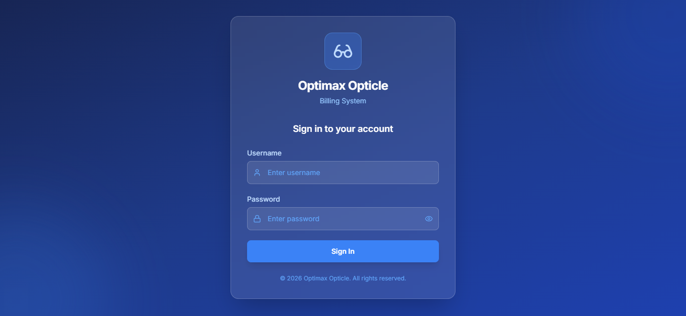 Optimax Opticle - Billing System